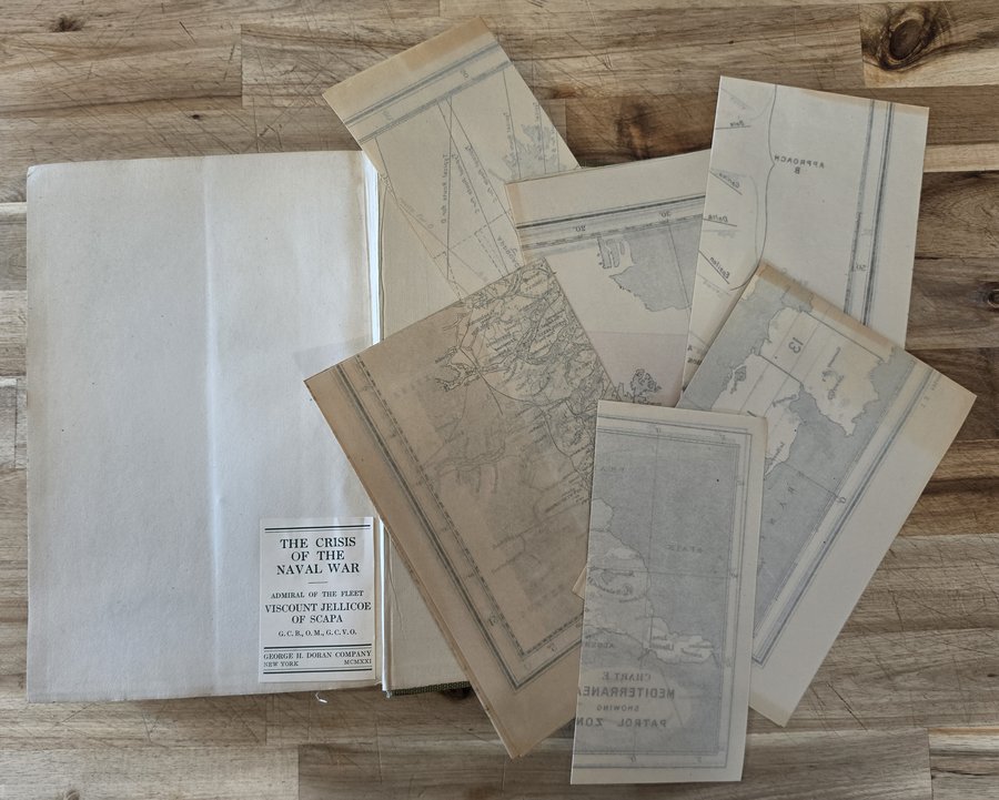 The six original fold-out naval charts